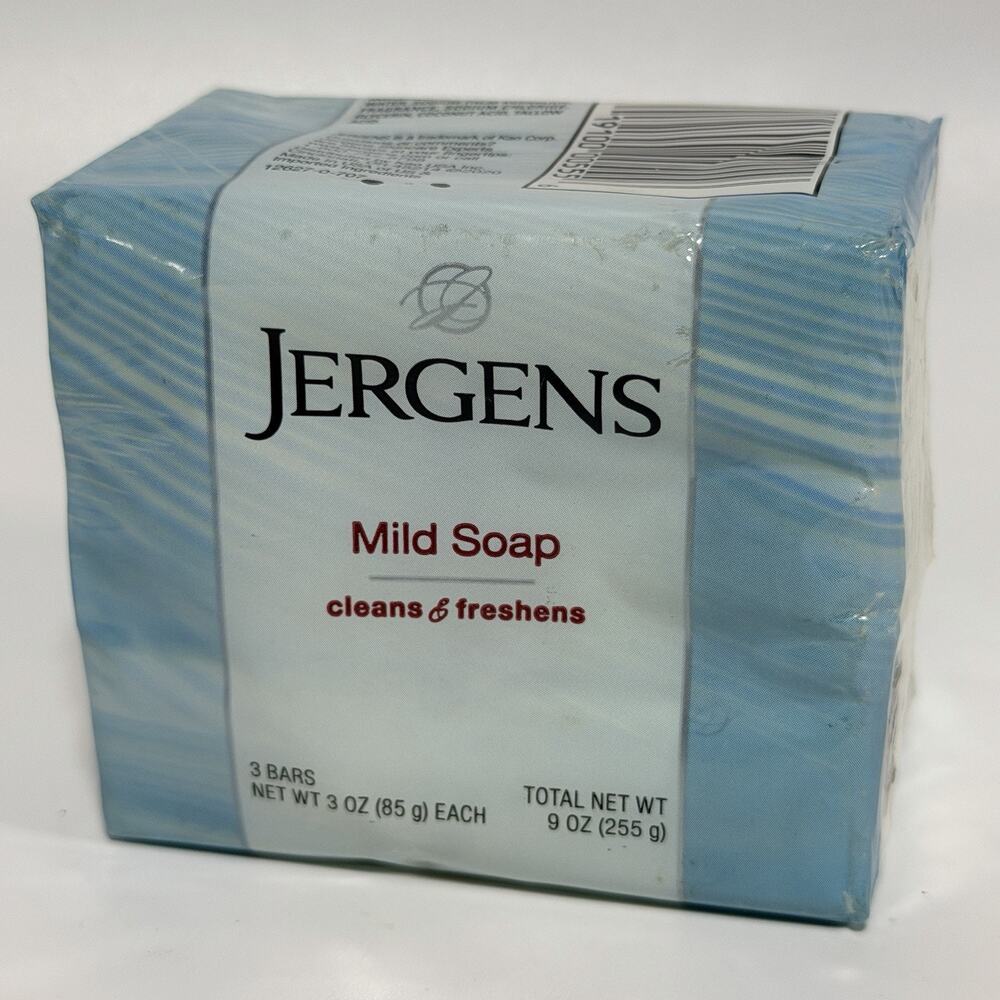 3 Pack Jergens Mild Soap Pure & Natural Bars 3oz Tallow NEW Discontinued